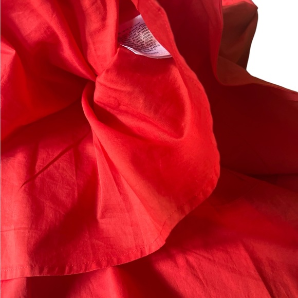 Moulinette Souers Sweet Enticement by Anthropologie red orange pleated dress - Picture 4 of 6